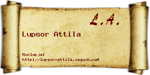 Lupsor Attila névjegykártya